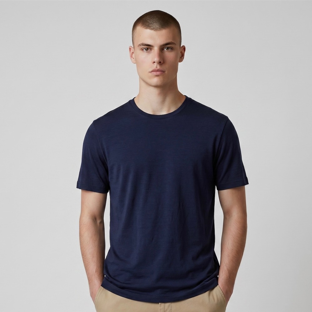 Merino Protect T Shirt Mens Medium Navy Blue 100% Merino Wool Short Sleeve